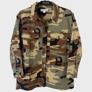 Outerknown Oversized Camo Military Field Jacket Women's Large Utility Button-Up